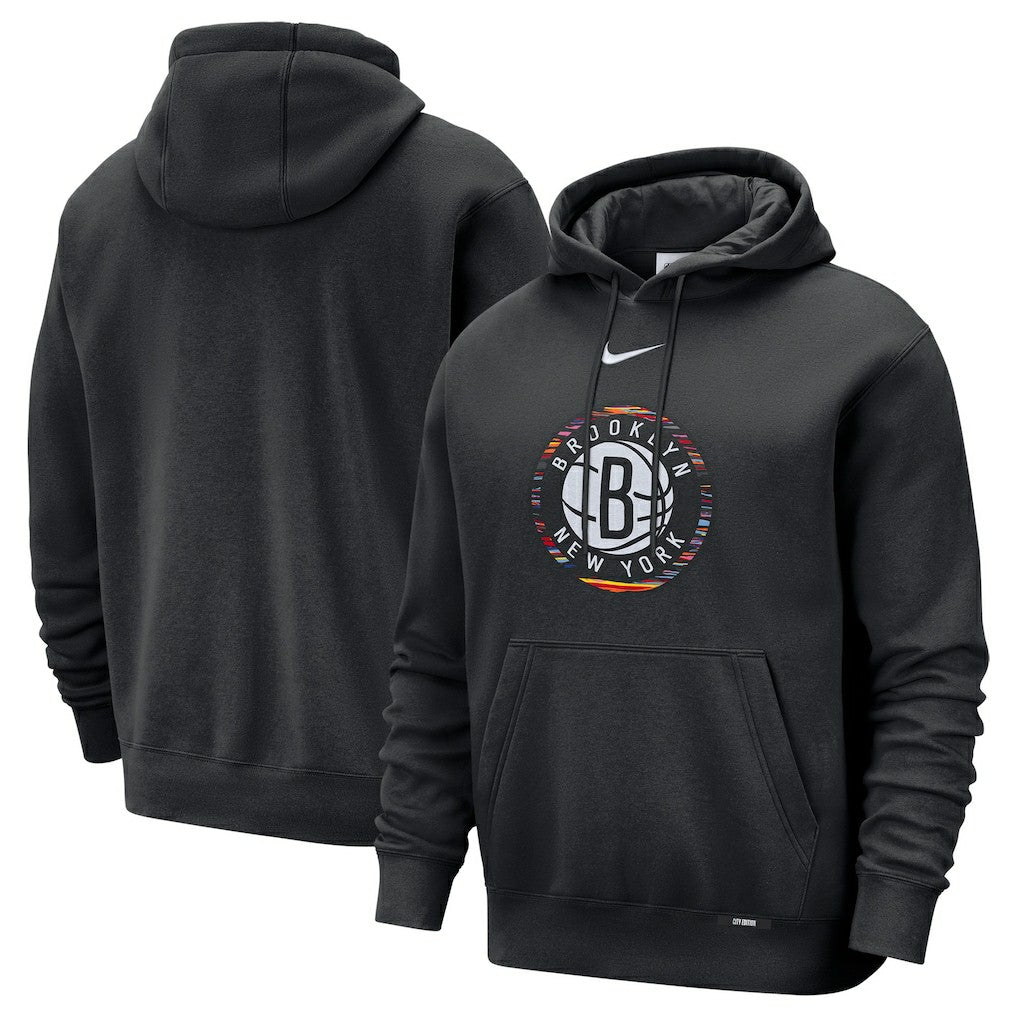 Nike - Brooklyn Nets 2025/26 City Edition Essential Logo Remix Hoodie - Black