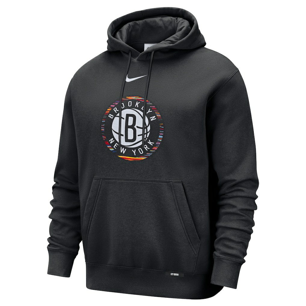 Nike - Brooklyn Nets 2025/26 City Edition Essential Logo Remix Hoodie - Black