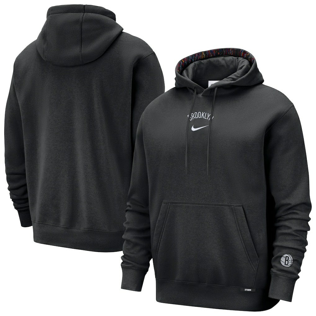Nike - Brooklyn Nets 2025/26 City Edition Courtside Remix Premium Hoodie - Black