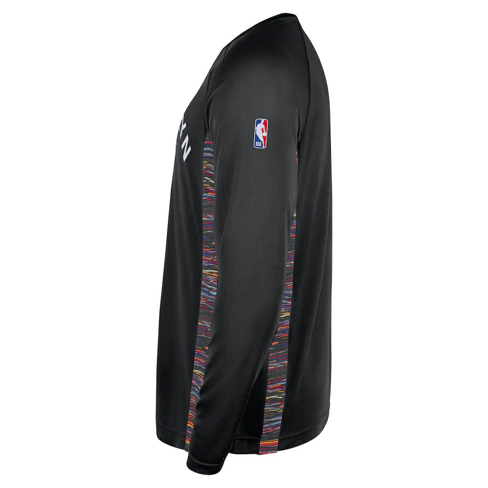 Nike - Brooklyn Nets 2025/26 City Edition Authentic Pregame Dri-FIT Long Sleeve Shooting T-Shirt - Black