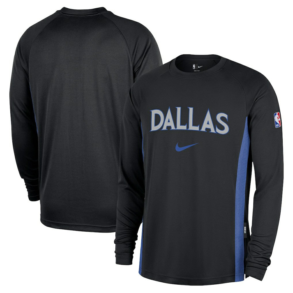 Nike - Dallas Mavericks 2025/26 City Edition Authentic Pregame Dri-FIT Long Sleeve Shooting T-Shirt - Black