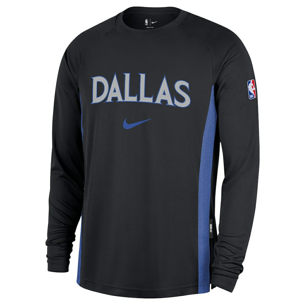 Nike - Dallas Mavericks 2025/26 City Edition Authentic Pregame Dri-FIT Long Sleeve Shooting T-Shirt - Black