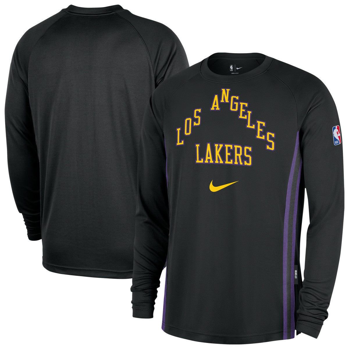 Nike - Los Angeles Lakers 2025/26 City Edition Authentic Pregame Dri-FIT Long Sleeve Shooting T-Shirt - Black