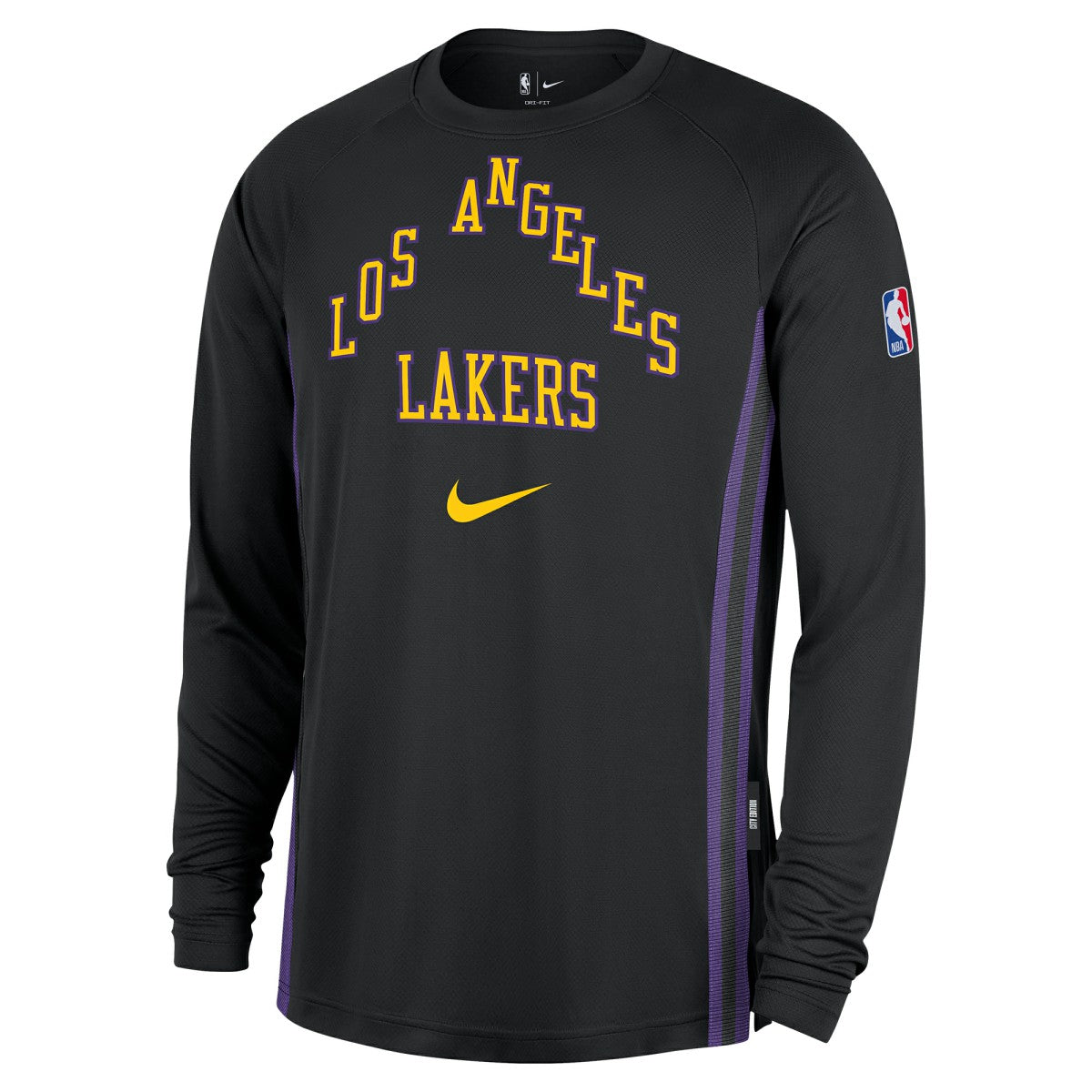 Nike - Los Angeles Lakers 2025/26 City Edition Authentic Pregame Dri-FIT Long Sleeve Shooting T-Shirt - Black