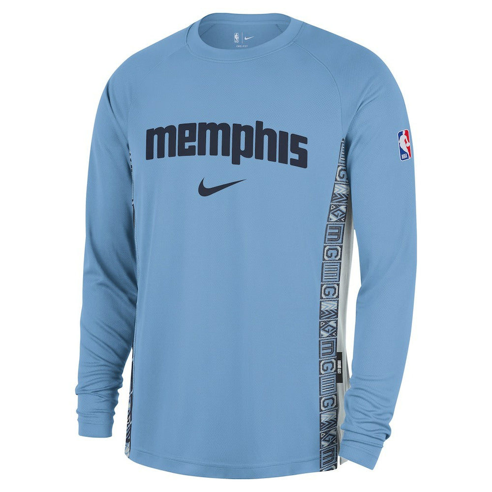 Nike - Memphis Grizzlies 2025/26 City Edition Authentic Pregame Dri-FIT Long Sleeve Shooting T-Shirt - Light Blue