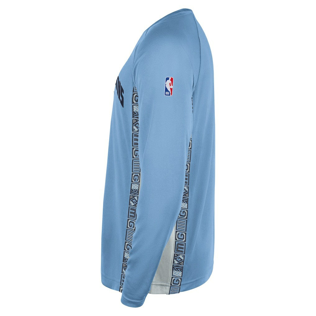 Nike - Memphis Grizzlies 2025/26 City Edition Authentic Pregame Dri-FIT Long Sleeve Shooting T-Shirt - Light Blue