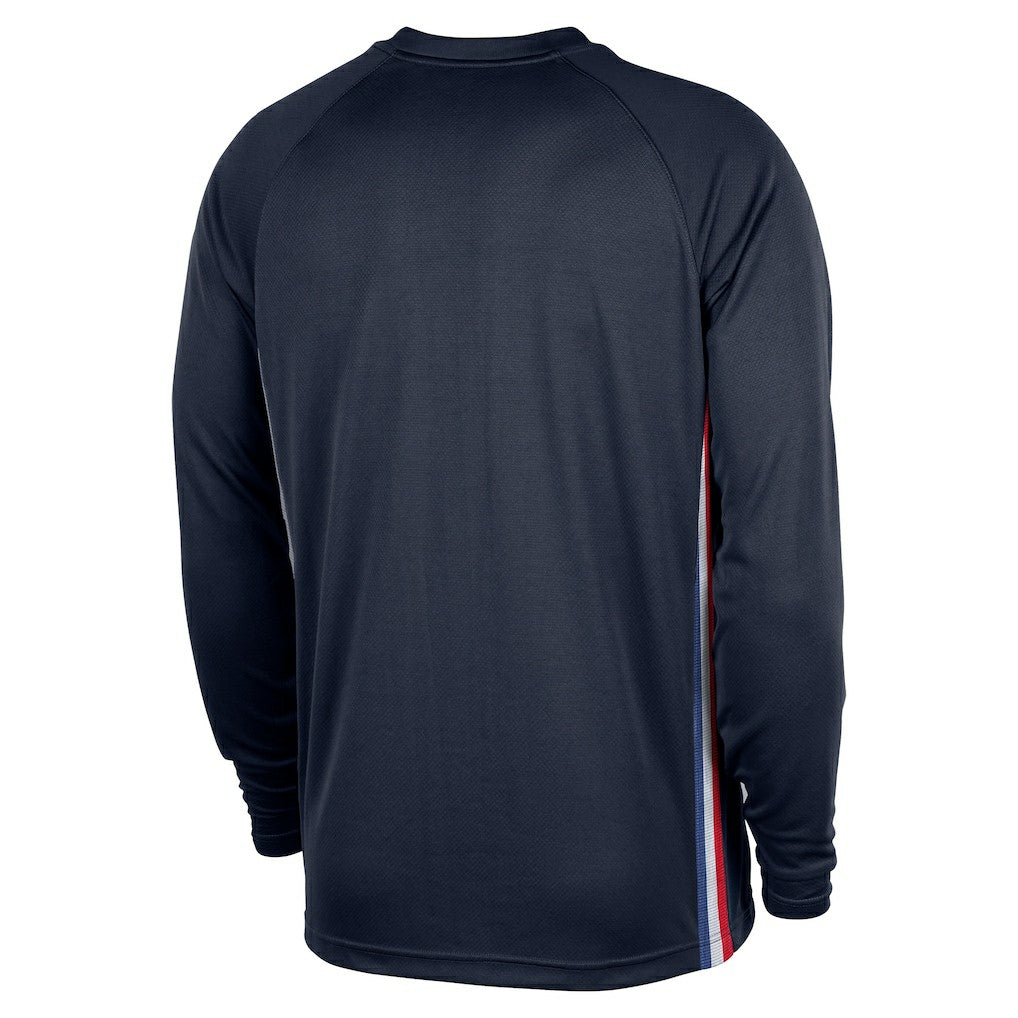 Nike - Philadelphia 76ers 2025/26 City Edition Authentic Pregame Dri-FIT Long Sleeve Shooting T-Shirt - Navy