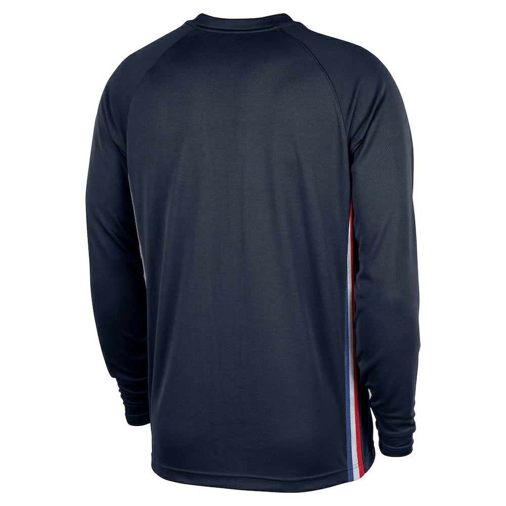Nike - Philadelphia 76ers 2025/26 City Edition Authentic Pregame Dri-FIT Long Sleeve Shooting T-Shirt - Navy