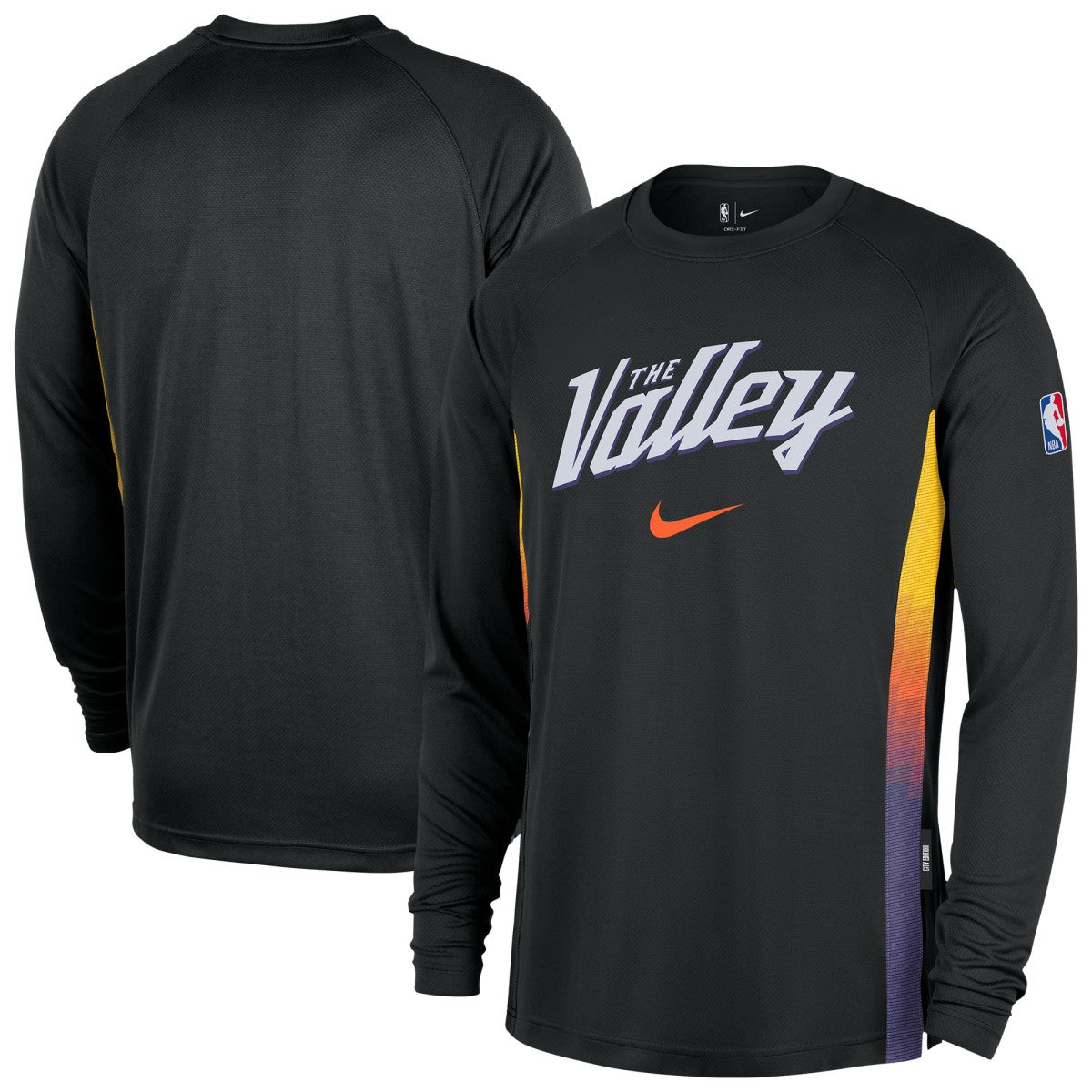 Nike - Phoenix Suns 2025/26 City Edition Authentic Pregame Dri-FIT Long Sleeve Shooting T-Shirt - Black