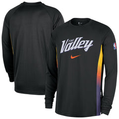 Nike - Phoenix Suns 2025/26 City Edition Authentic Pregame Dri-FIT Long Sleeve Shooting T-Shirt - Black