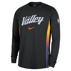 Nike - Phoenix Suns 2025/26 City Edition Authentic Pregame Dri-FIT Long Sleeve Shooting T-Shirt - Black