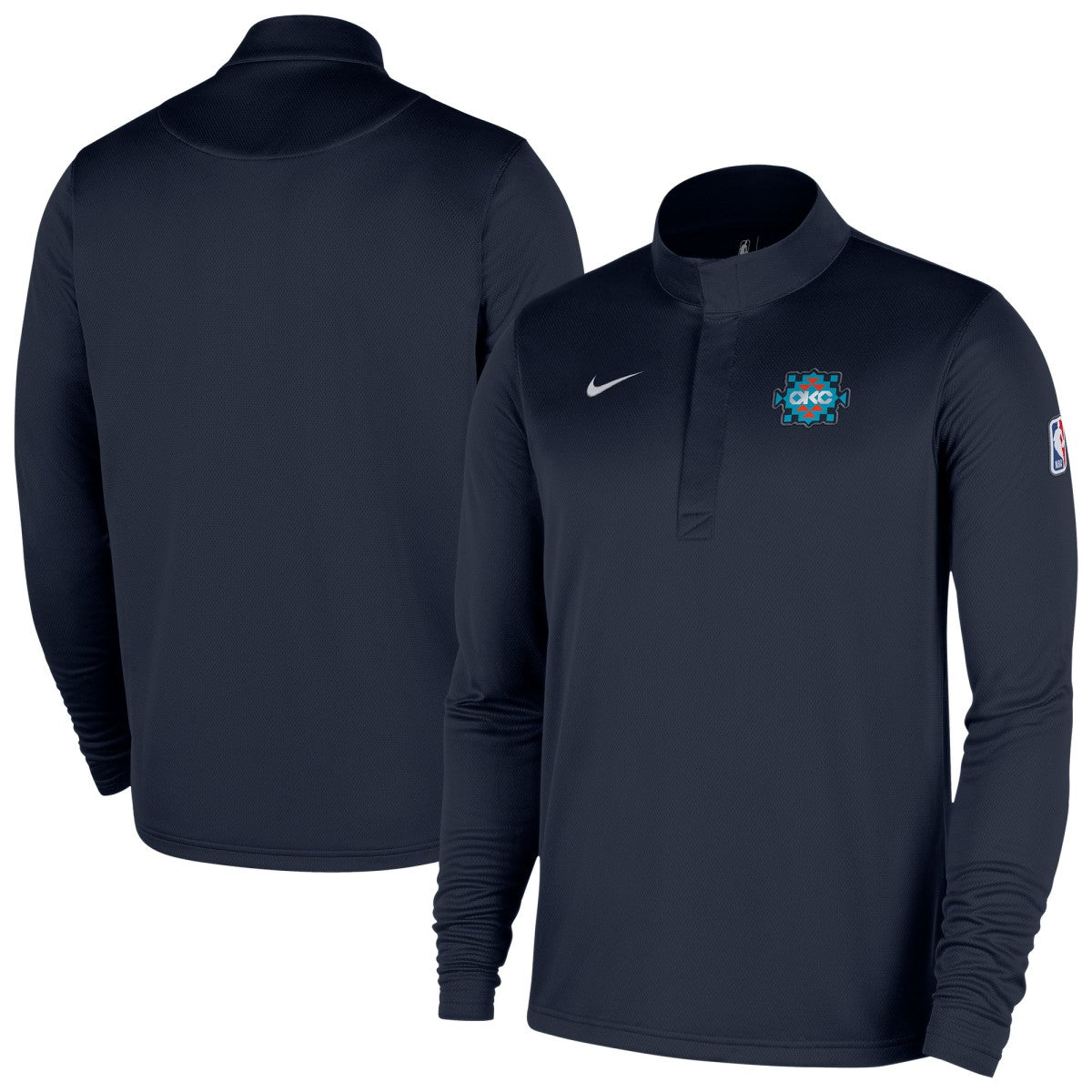 Nike - Oklahoma City Thunder 2025/26 City Edition Remix Authentic Coaches Dri-FIT Half-Zip Top - Navy