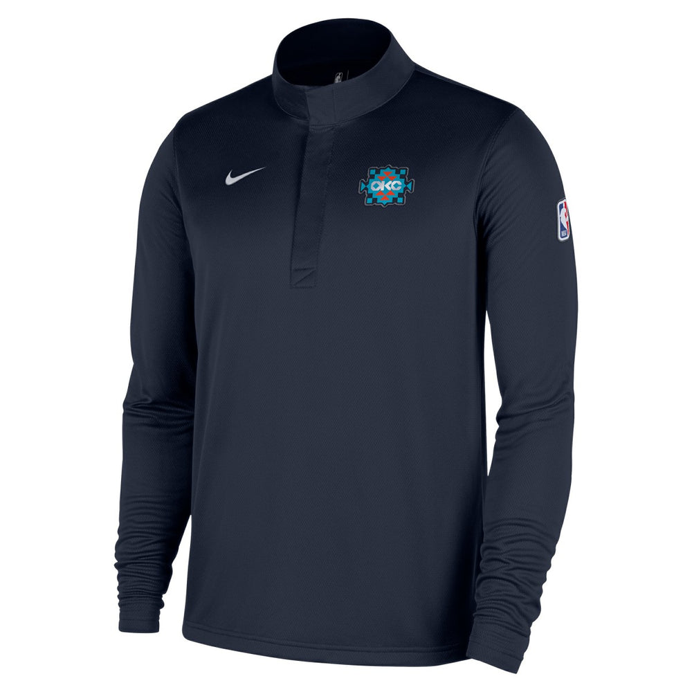 Nike - Oklahoma City Thunder 2025/26 City Edition Remix Authentic Coaches Dri-FIT Half-Zip Top - Navy
