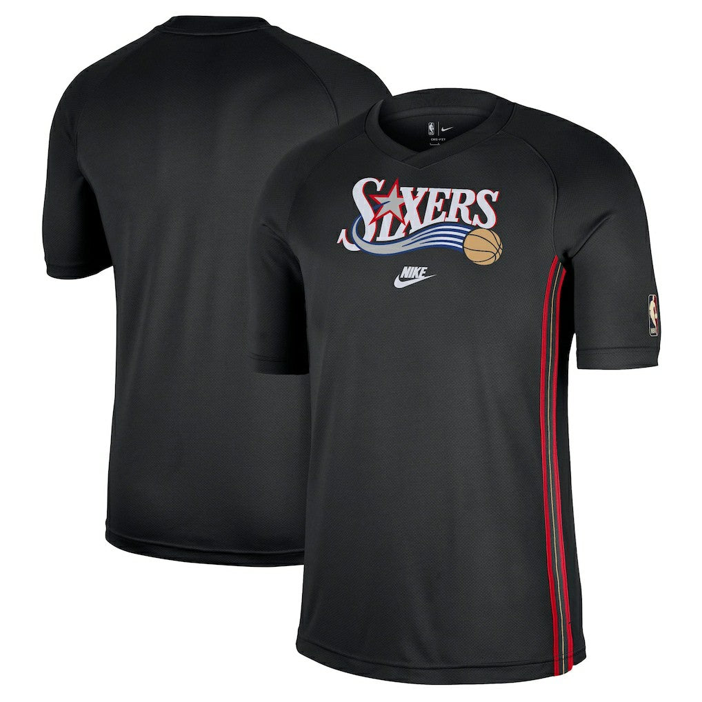 Nike - Philadelphia 76ers Classic Edition Hardwood Classics Authentic Game Shooting T-Shirt - Black