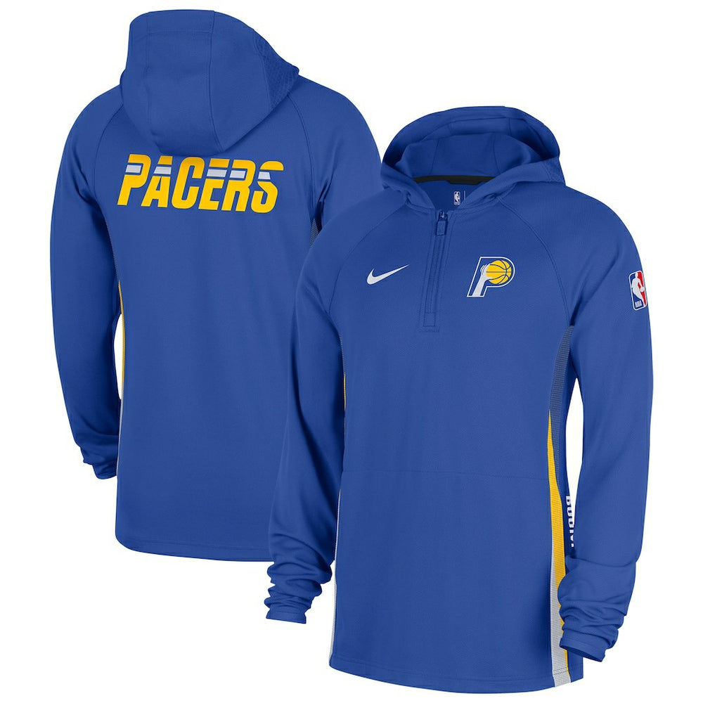 Nike - Indiana Pacers 2025/26 City Edition Remix Authentic On-Court Quarter-Zip Dri-FIT Hooded Jacket - Blue