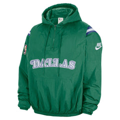 Nike - Dallas Mavericks Hardwood Classics Therma-FIT Half-Zip Hooded Windbreaker - Green