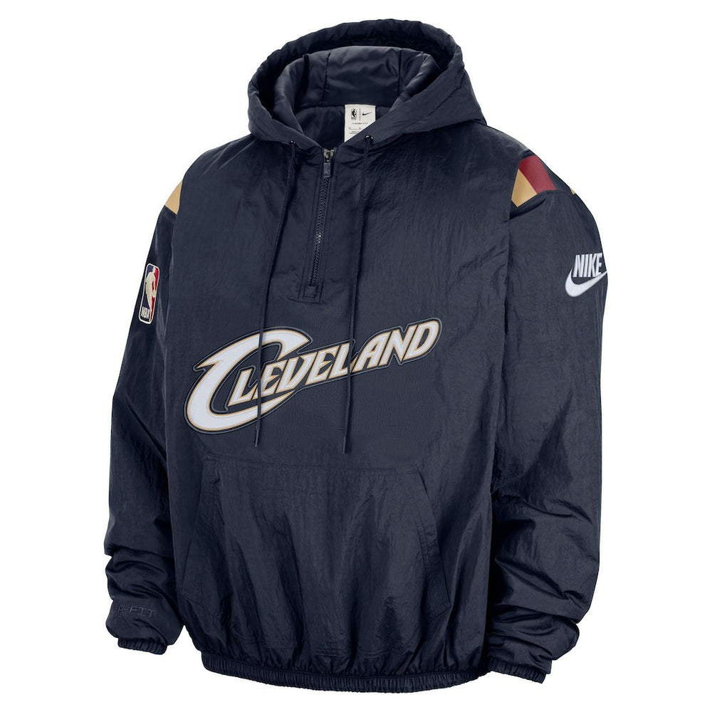 Nike - Cleveland Cavaliers Hardwood Classics Therma-FIT Half-Zip Hooded Windbreaker - Navy