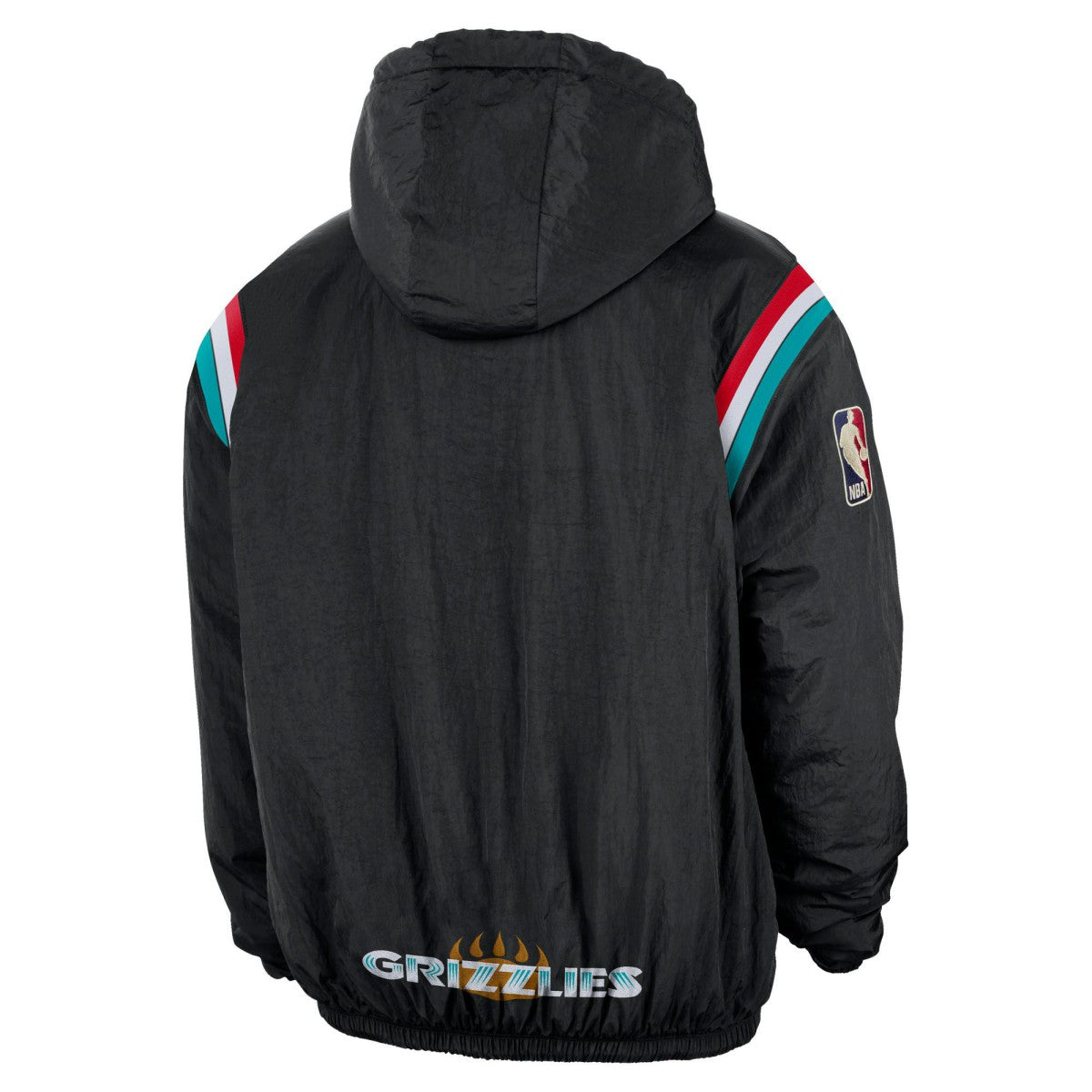 Nike - Memphis Grizzlies Hardwood Classics Therma-FIT Half-Zip Hooded Windbreaker - Black