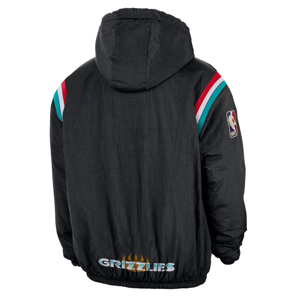 Nike - Memphis Grizzlies Hardwood Classics Therma-FIT Half-Zip Hooded Windbreaker - Black