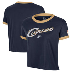 Nike - Cleveland Cavaliers Women's Classic Edition Hardwood Classics Essential Vintage Ringer T-Shirt - Navy