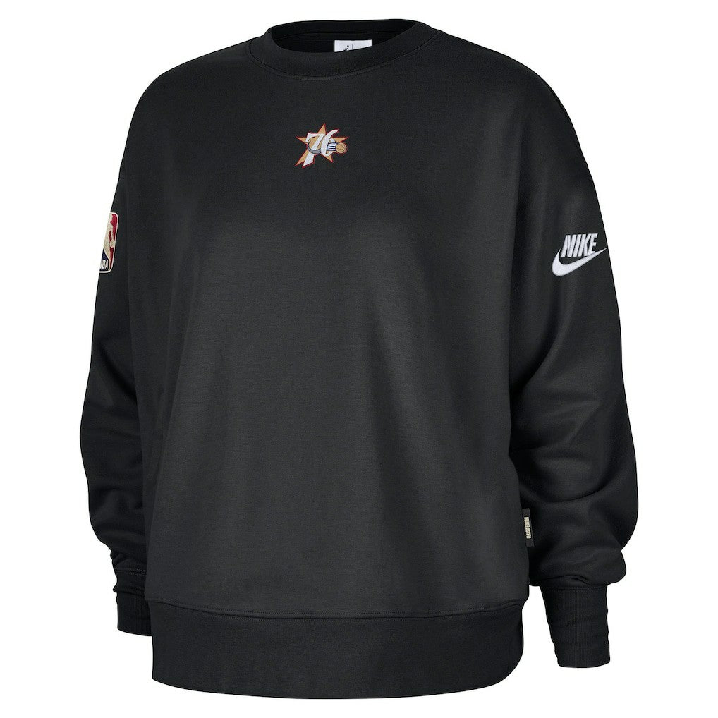 Nike - Philadelphia 76ers Women's Classic Edition Hardwood Classics Premium Phoenix Fleece Sweatshirt - Black
