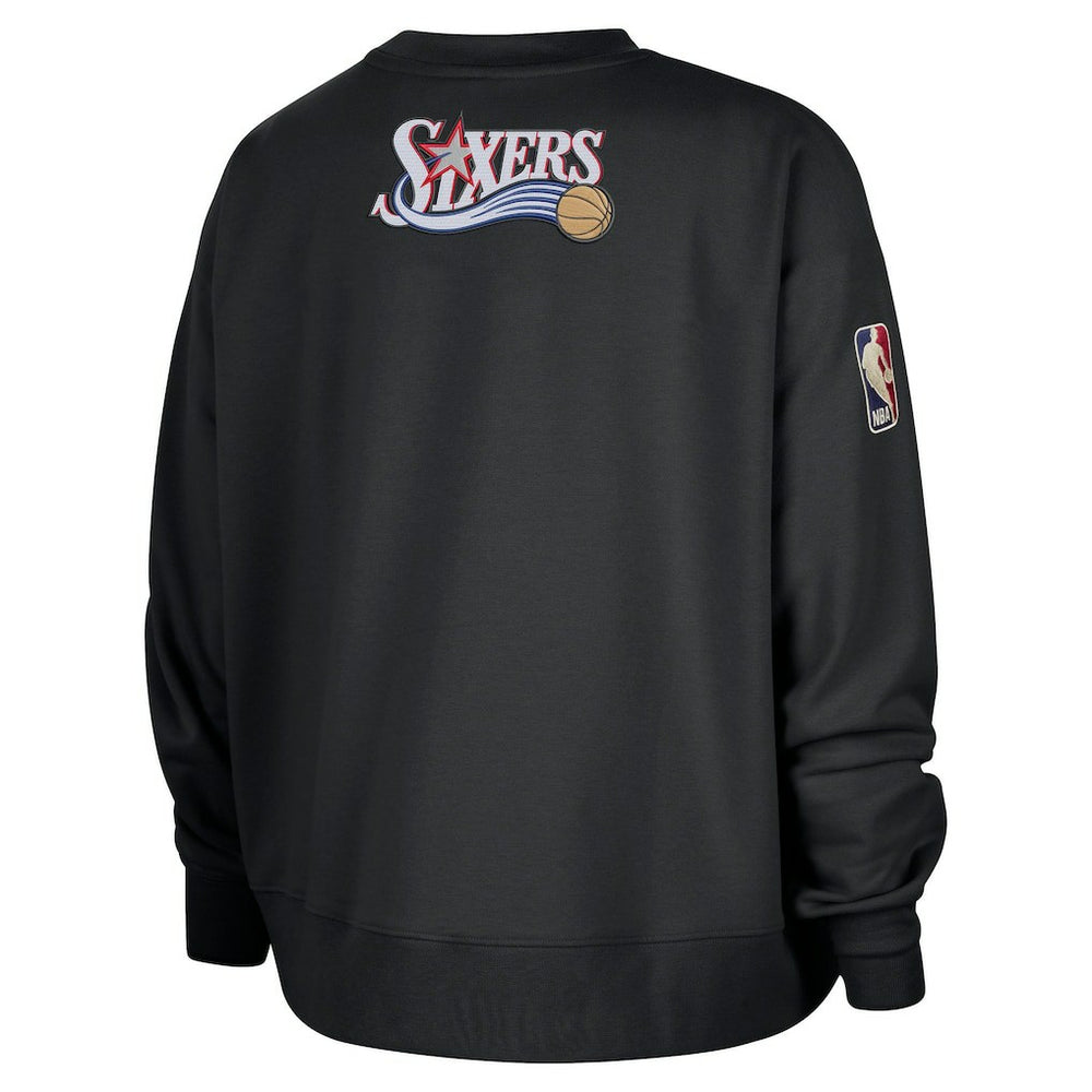 Nike - Philadelphia 76ers Women's Classic Edition Hardwood Classics Premium Phoenix Fleece Sweatshirt - Black