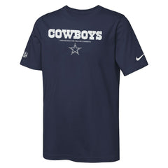 Dallas Cowboys Youth Sideline Team Issue T-Shirt Navy - Nike