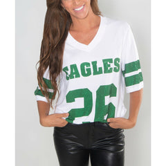 Saquon Barkley Philadelphia Eagles Cuce Women's Crystal V-Neck Tunic White - NFL