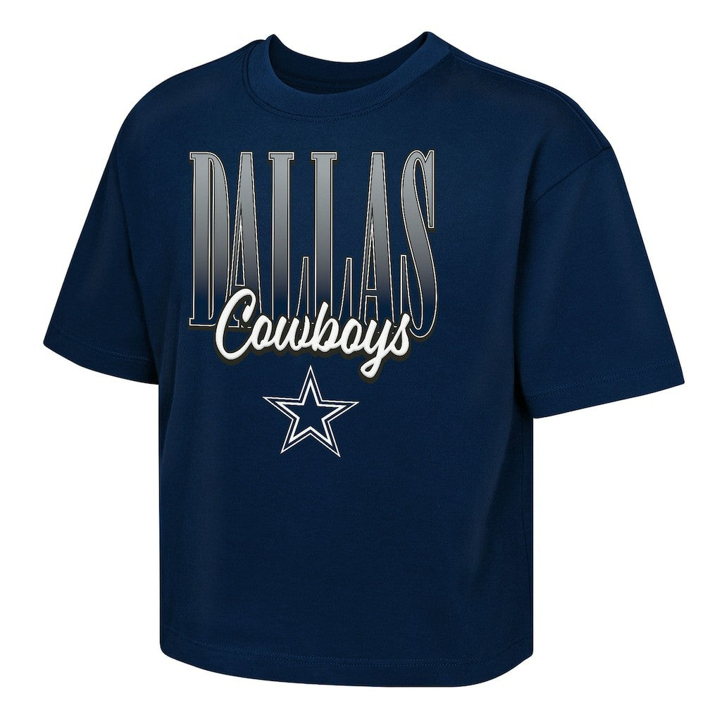 Dallas Cowboys Outerstuff Girls Youth Big City Boxy T-Shirt Navy - NFL