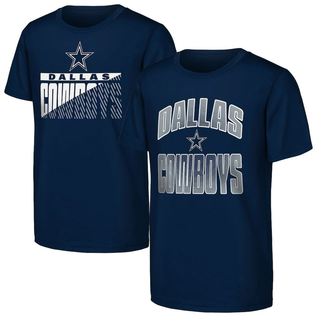 Dallas Cowboys Outerstuff Youth Never Quit 2-Pack T-Shirt Set Navy - NFL
