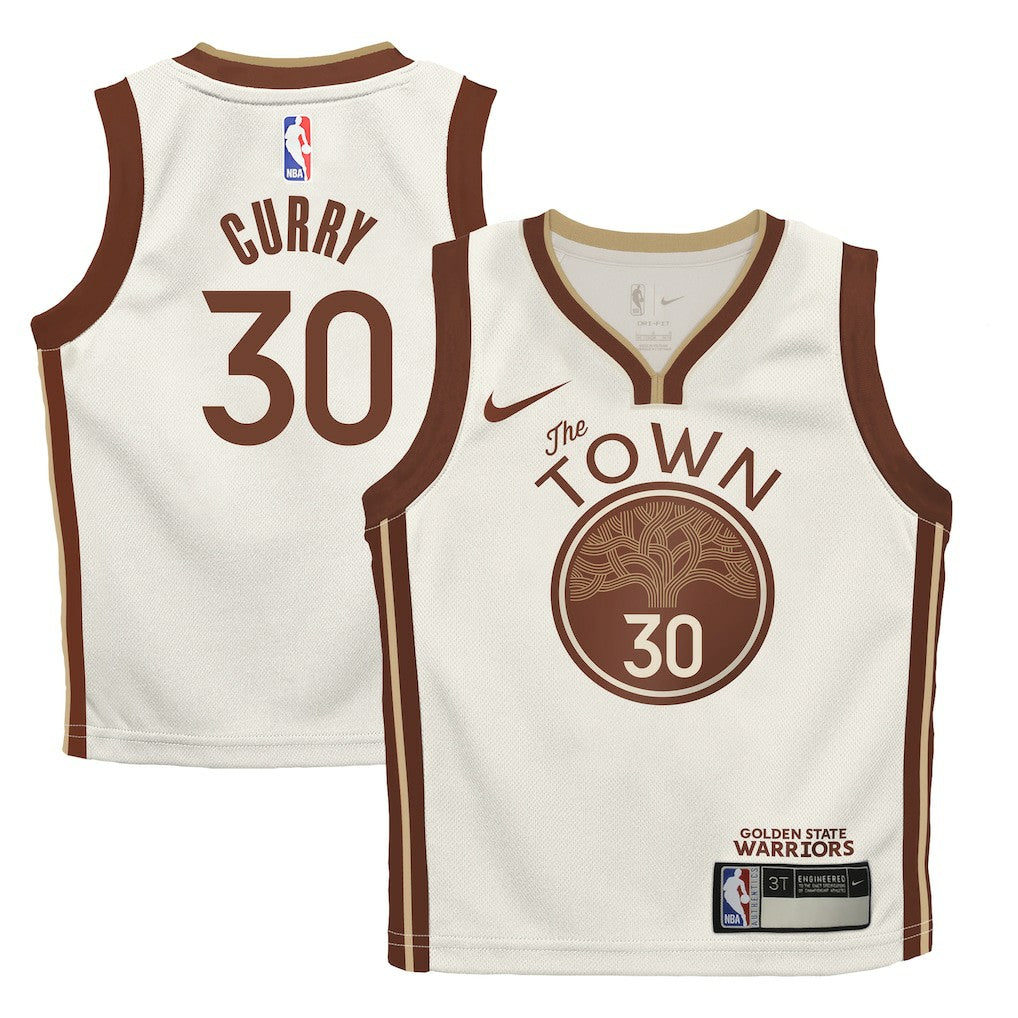 Nike - Stephen Curry Golden State Warriors Preschool 2025/26 City Edition Swingman Jersey - Tan