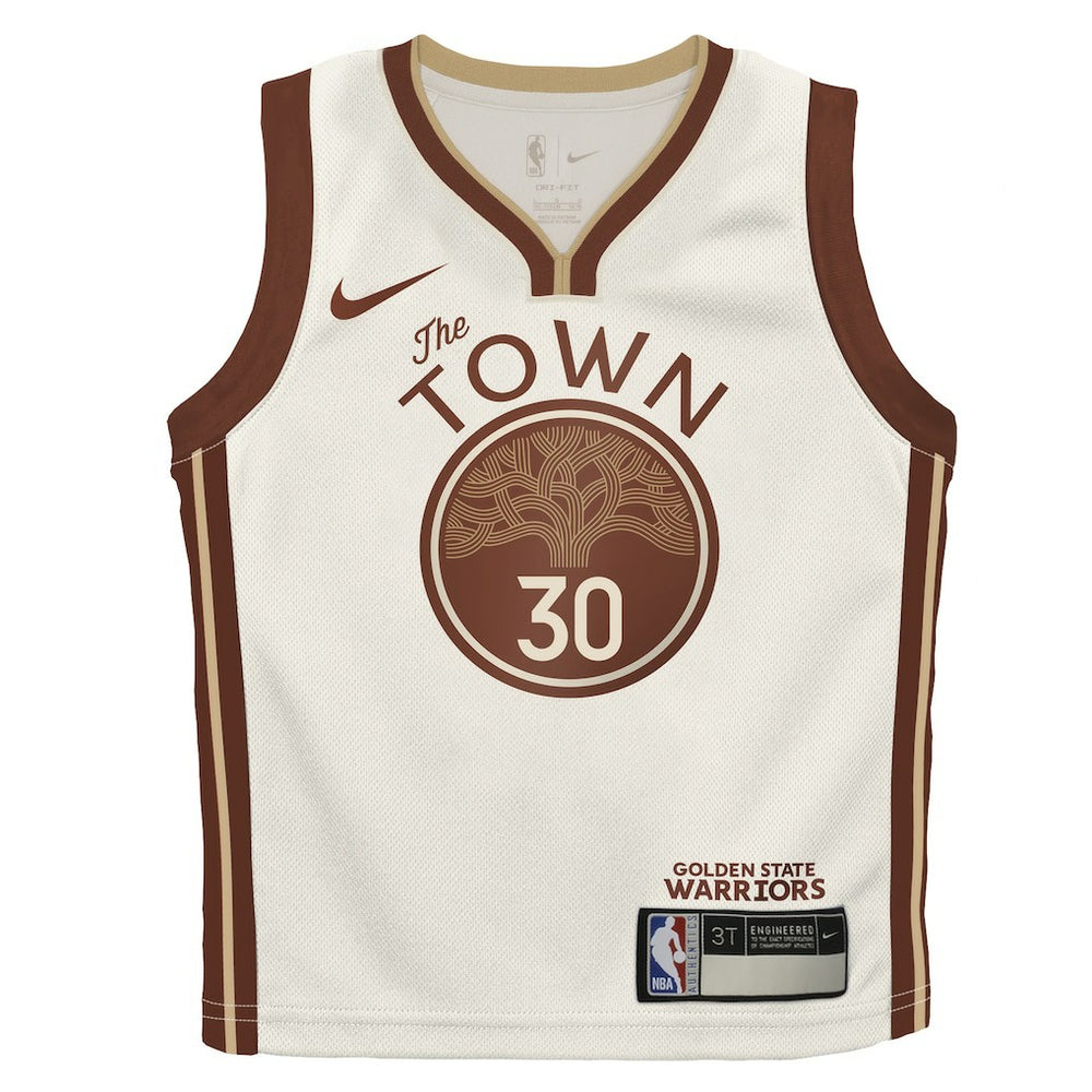 Nike - Stephen Curry Golden State Warriors Preschool 2025/26 City Edition Swingman Jersey - Tan