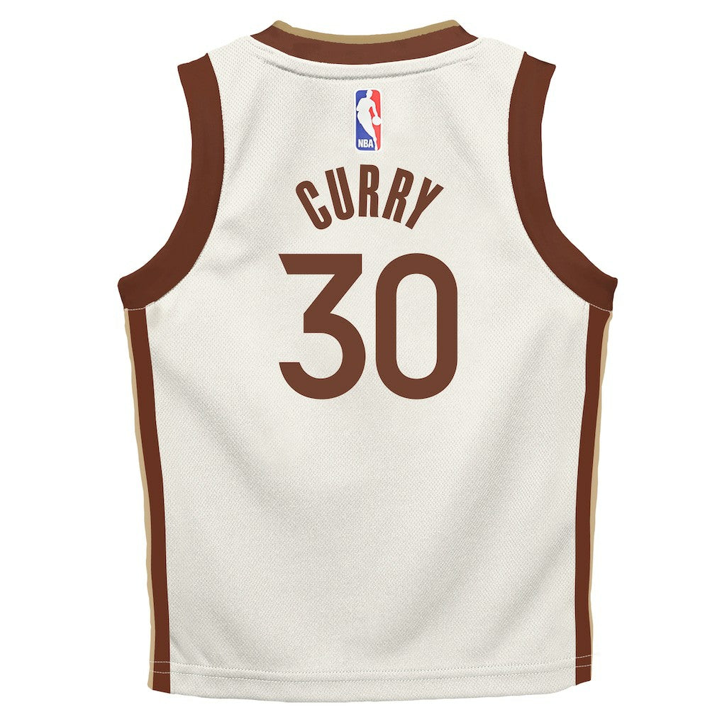 Nike - Stephen Curry Golden State Warriors Preschool 2025/26 City Edition Swingman Jersey - Tan