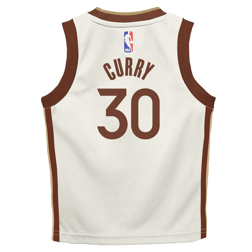 Nike - Stephen Curry Golden State Warriors Preschool 2025/26 City Edition Swingman Jersey - Tan
