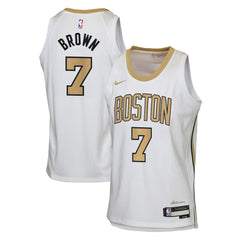 Nike - Jaylen Brown Boston Celtics Youth 2025/26 City Edition Swingman Jersey - White