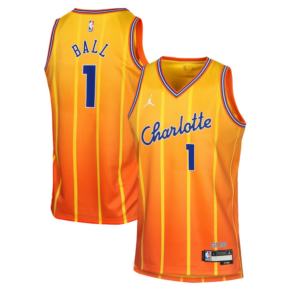 Nike - LaMelo Ball Charlotte Hornets Youth 2025/26 City Edition Swingman Jersey - Orange