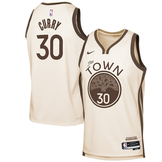 Stephen Curry Golden State Warriors Youth 2025/26 City Edition Swingman Jersey sale - Tan | NBA Jerseys
