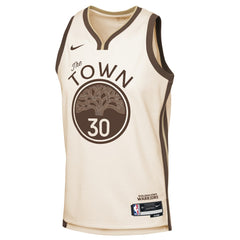 Nike - Stephen Curry Golden State Warriors Youth 2025/26 City Edition Swingman Jersey - Tan