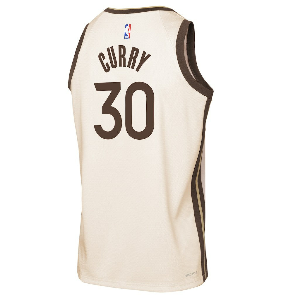 Nike - Stephen Curry Golden State Warriors Youth 2025/26 City Edition Swingman Jersey - Tan