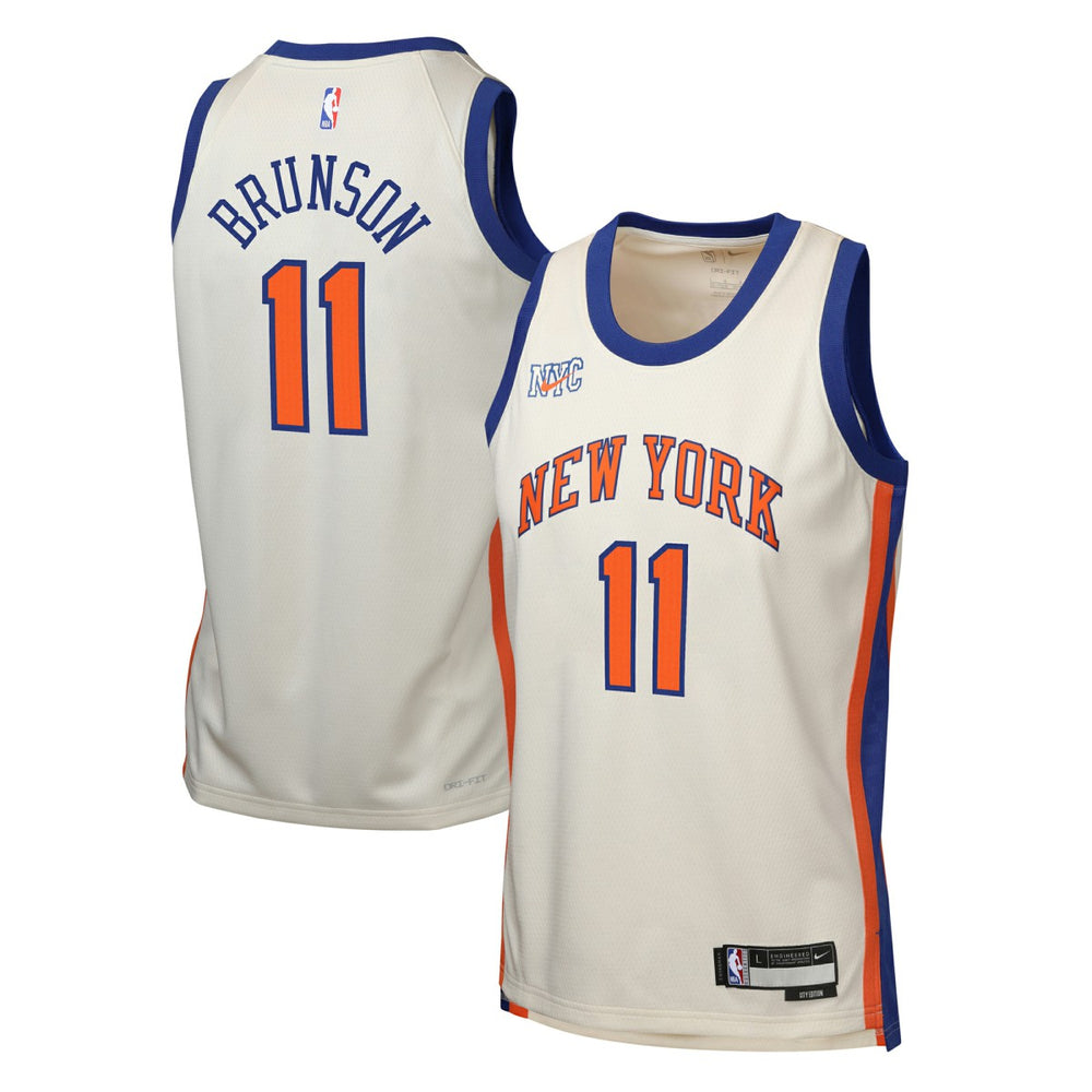 Nike - Jalen Brunson New York Knicks Youth 2025/26 City Edition Swingman Jersey - Cream