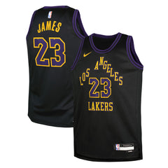 Nike - LeBron James Los Angeles Lakers Youth 2025/26 City Edition Swingman Jersey - Black
