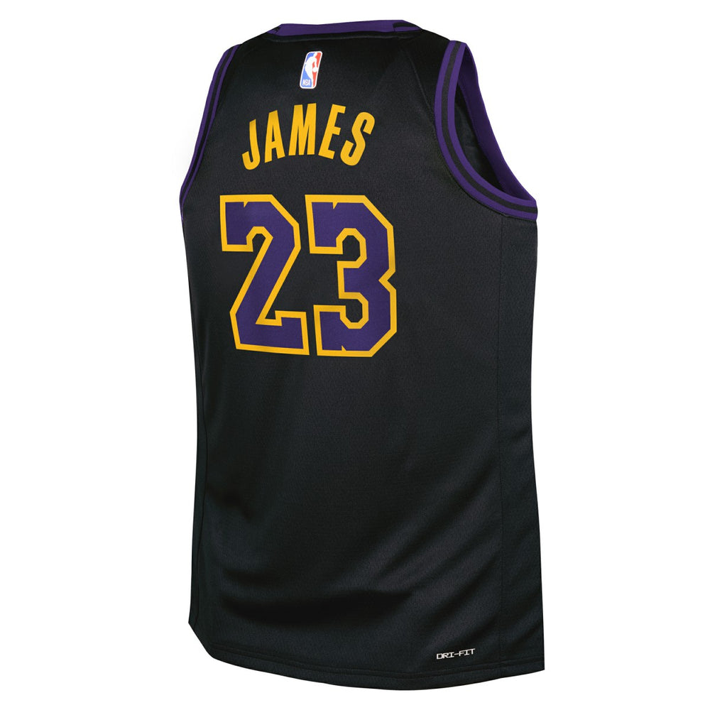 Nike - LeBron James Los Angeles Lakers Youth 2025/26 City Edition Swingman Jersey - Black