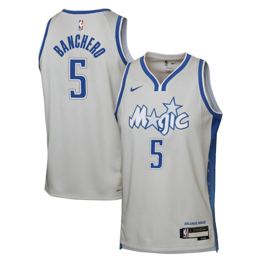 Paolo Banchero Orlando Magic Youth 2025/26 City Edition Swingman Jersey - Silver | NBA Jerseys