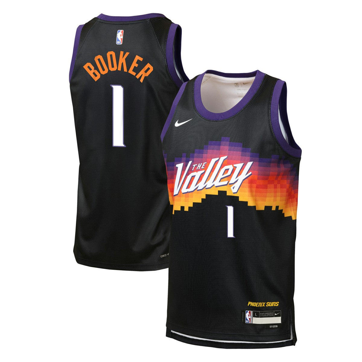 Nike - Devin Booker Phoenix Suns Youth 2025/26 City Edition Swingman Jersey - Black