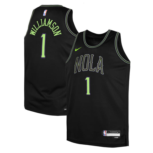 Zion Williamson New Orleans Pelicans Youth 2025/26 City Edition Swingman Jersey - Black | NBA Jerseys