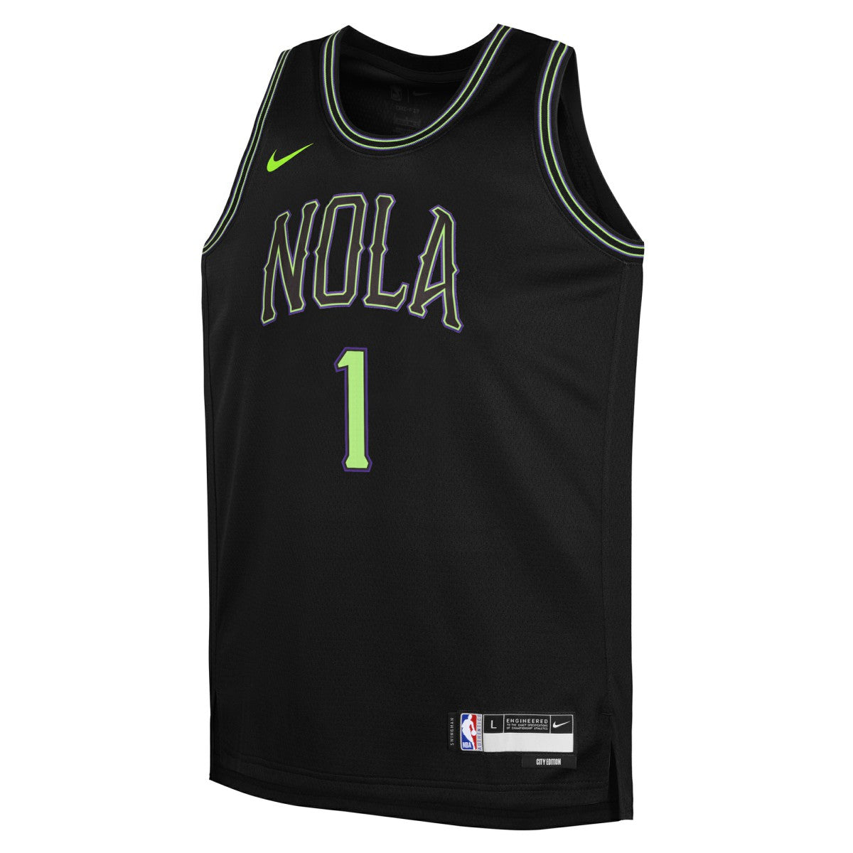 Nike - Zion Williamson New Orleans Pelicans Youth 2025/26 City Edition Swingman Jersey - Black