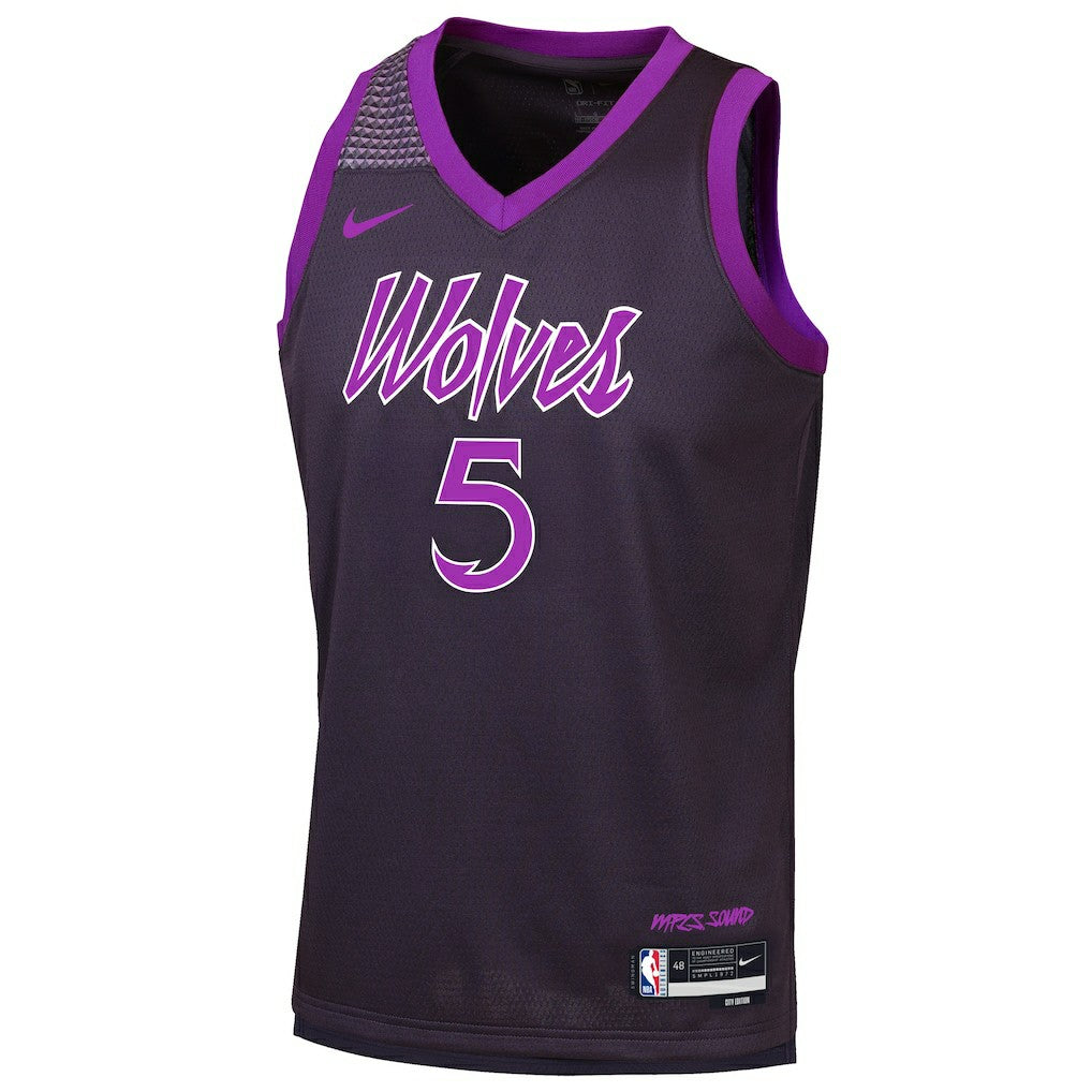 Anthony Edwards Minnesota Timberwolves Youth 2025/26 City Edition Swingman Jersey - Purple | NBA Jerseys