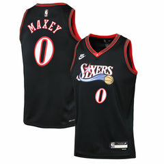 Nike - Tyrese Maxey Philadelphia 76ers Youth Swingman Jersey - Classic Edition - Black