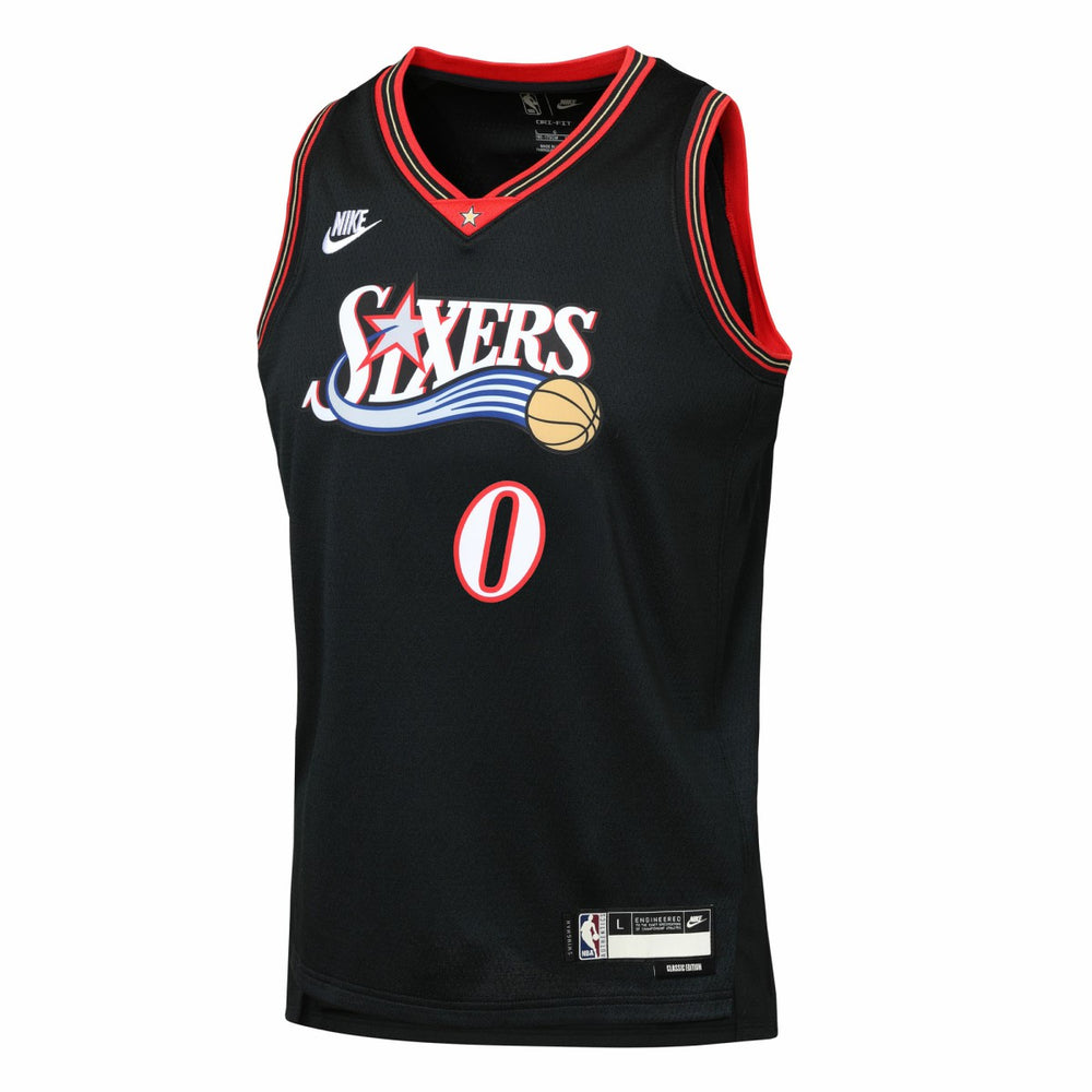 Nike - Tyrese Maxey Philadelphia 76ers Youth Swingman Jersey - Classic Edition - Black