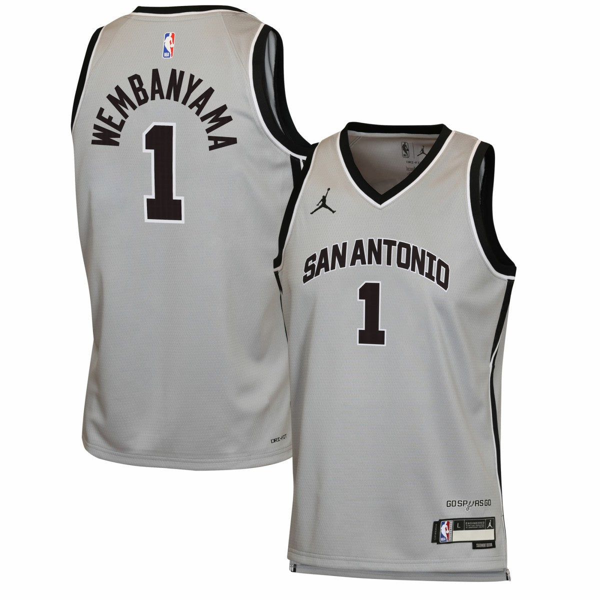 NBA - Victor Wembanyama San Antonio Spurs Jordan Brand Youth Swingman Jersey - Statement Edition - Silver